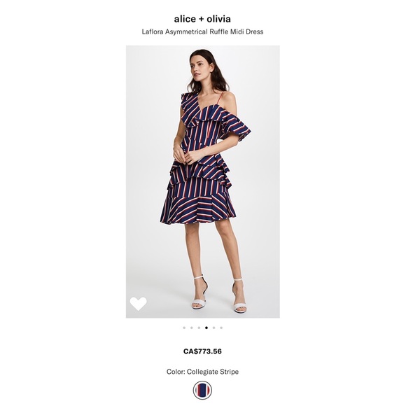 alice + olivia Laflora Asymmetrical Ruffle Dress - Picture 7 of 8